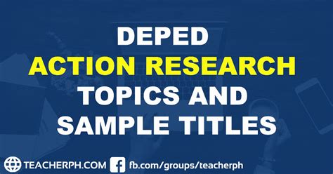 DepEd Action Research Topics and Sample Titles (2024)
